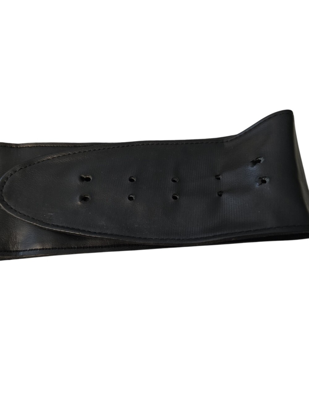 Lee Sands Black Leather Genuine Peacock Feathers Buckle Belt Size M/L READ - Picture 5 of 14